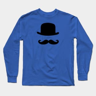 Bowler Hat and Mustache Long Sleeve T-Shirt